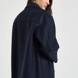Cappotto donna over peacoat blu notte AG2482 NAVYBLUE HARRIS WHARF LONDON 