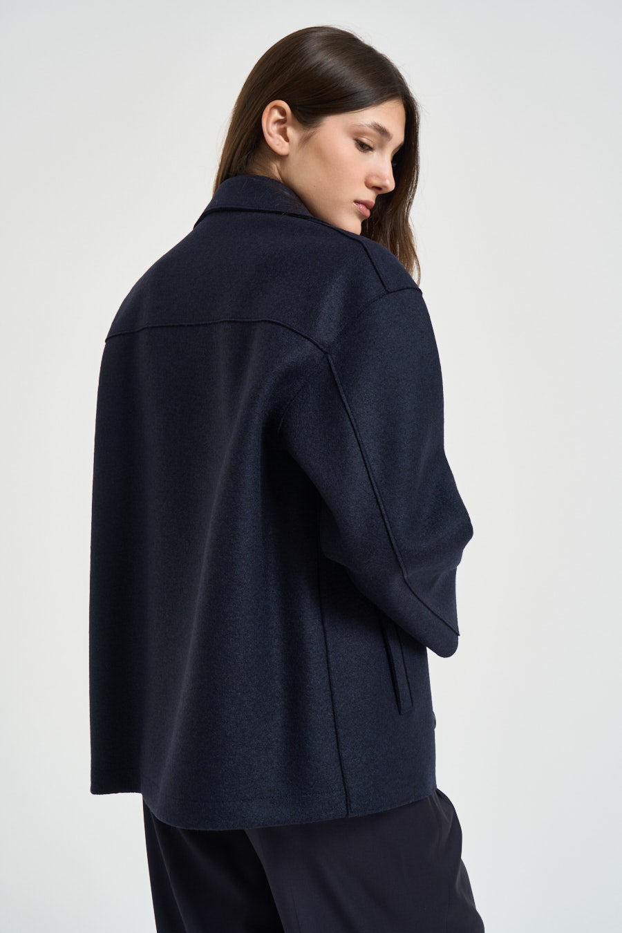 Caban donna over blu notte AG2482 NAVYBLUE HARRIS WHARF LONDON 