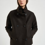 Cappotto donna corto doppiopetto fondente AG2484 DARKBROWN HARRIS WHARF LONDON 