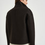 Cappotto donna corto doppiopetto fondente AG2484 DARKBROWN HARRIS WHARF LONDON 
