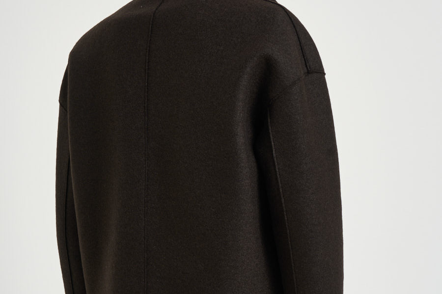 Cappotto donna corto doppiopetto fondente AG2484 DARKBROWN HARRIS WHARF LONDON 