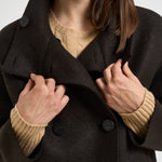 Cappotto donna corto doppiopetto fondente AG2484 DARKBROWN HARRIS WHARF LONDON 