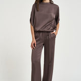Blusa donna satinata marrone BL00018DR 127278810 HERNO 