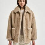 Giacca donna in ecopelliccia beige GC000600D 127391985 HERNO 