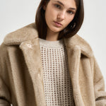 Giacca donna in ecopelliccia beige GC000600D 127391985 HERNO 