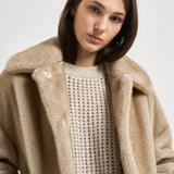 Giacca donna in ecopelliccia beige GC000600D 127391985 HERNO 