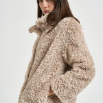 Giacca donna in ecopelliccia beige GC000608D 124211985 HERNO 