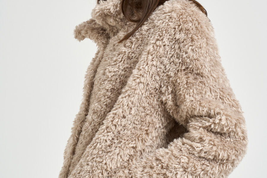 Giacca donna in ecopelliccia beige GC000608D 124211985 HERNO 