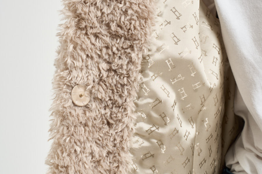 Giacca donna in ecopelliccia beige GC000608D 124211985 HERNO 