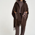 Poncho donna in lana warmy marrone GC00066DR 333958810 HERNO 
