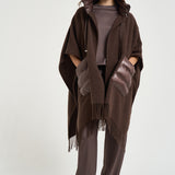 Poncho donna in lana warmy marrone GC00066DR 333958810 HERNO 