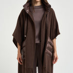 Poncho donna in lana warmy marrone GC00066DR 333958810 HERNO 