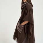 Poncho donna in lana warmy marrone GC00066DR 333958810 HERNO 