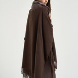 Poncho donna in lana warmy marrone GC00066DR 333958810 HERNO 