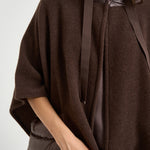 Poncho donna in lana warmy marrone GC00066DR 333958810 HERNO 