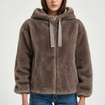 Bomber donna in ecopelliccia tortora GI000318D 127392700 HERNO 