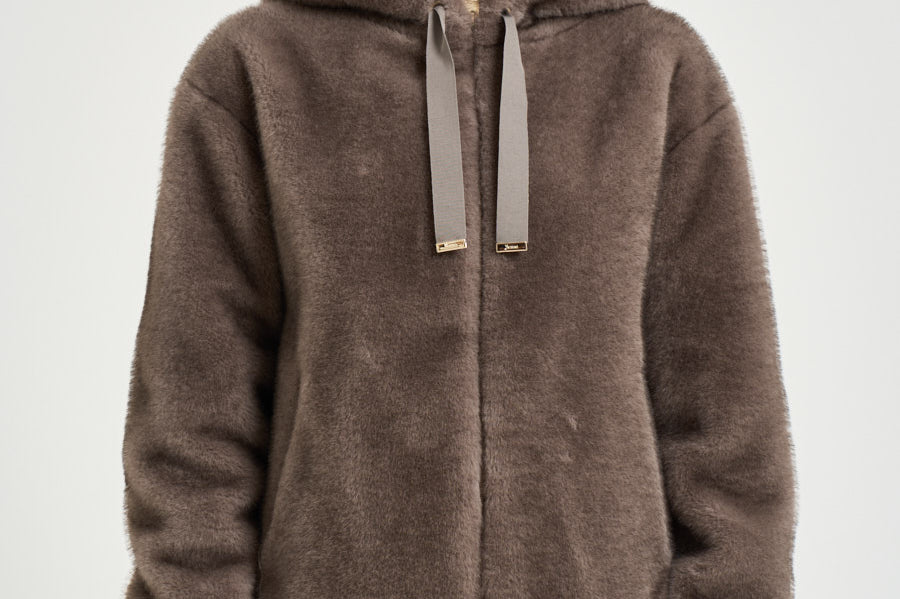 Bomber donna in ecopelliccia tortora GI000318D 127392700 HERNO 