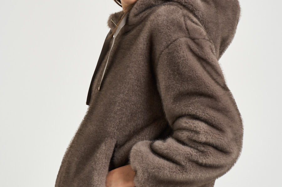 Bomber donna in ecopelliccia tortora GI000318D 127392700 HERNO 