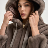 Bomber donna in ecopelliccia tortora GI000318D 127392700 HERNO 