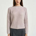 Maglia donna tricot a costine tortora MG000254D 703601985 HERNO 