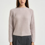 Maglia donna tricot a costine tortora MG000254D 703601985 HERNO 
