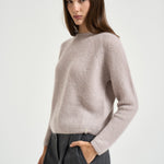 Maglia donna tricot a costine tortora MG000254D 703601985 HERNO 