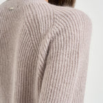 Maglia donna tricot a costine tortora MG000254D 703601985 HERNO 
