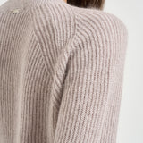 Maglia donna tricot a costine tortora MG000254D 703601985 HERNO 