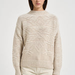 Maglia donna con ricami beige MG000258D 703811985 HERNO 