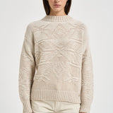 Maglia donna con ricami beige MG000258D 703811985 HERNO 