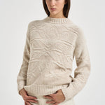 Maglia donna con ricami beige MG000258D 703811985 HERNO 