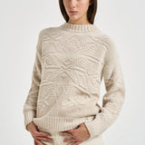 Maglia donna con ricami beige MG000258D 703811985 HERNO 