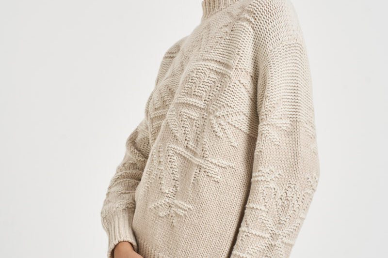 Maglia donna con ricami beige MG000258D 703811985 HERNO 
