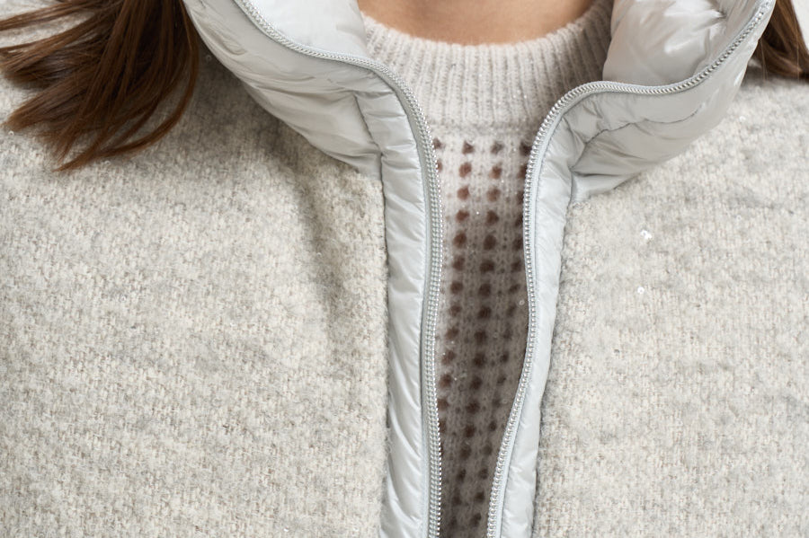 Gilet donna imbottito grigio mèlange PI00173DR 334949404 HERNO 