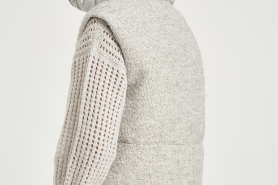 Gilet donna imbottito grigio mèlange PI00173DR 334949404 HERNO 