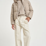 Piumino donna corto beige mélange PI00187DR 334941985 HERNO 