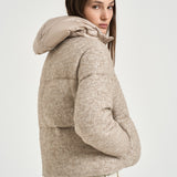 Piumino donna corto beige mélange PI00187DR 334941985 HERNO 