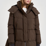 Piumino donna Laminar lungo marrone PI002047D 128408815 HERNO 
