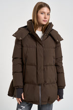 Piumino donna Laminar lungo marrone PI002047D 128408815 HERNO 