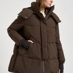 Piumino donna Laminar lungo marrone PI002047D 128408815 HERNO 