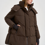 Piumino donna Laminar lungo marrone PI002047D 128408815 HERNO 