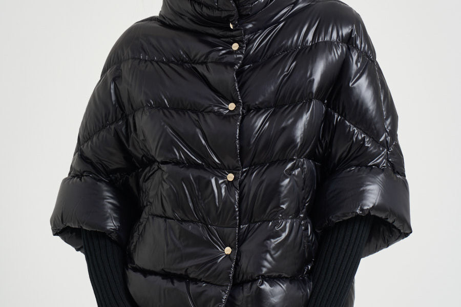 Piumino donna manica corta nero PI002256D 12017Z9300 HERNO 