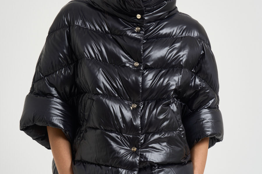 Piumino donna manica corta nero PI002256D 12017Z9300 HERNO 