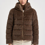Giacca donna in ecopelliccia marrone chiaro PI002283D 129418810 HERNO 