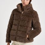 Giacca donna in ecopelliccia marrone chiaro PI002283D 129418810 HERNO 