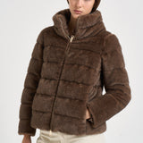 Giacca donna in ecopelliccia marrone chiaro PI002283D 129418810 HERNO 