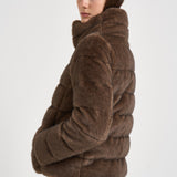 Giacca donna in ecopelliccia marrone chiaro PI002283D 129418810 HERNO 