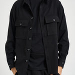 Camicia uomo con tasche a patta nera C1I9MBV NERO IMPERIAL 