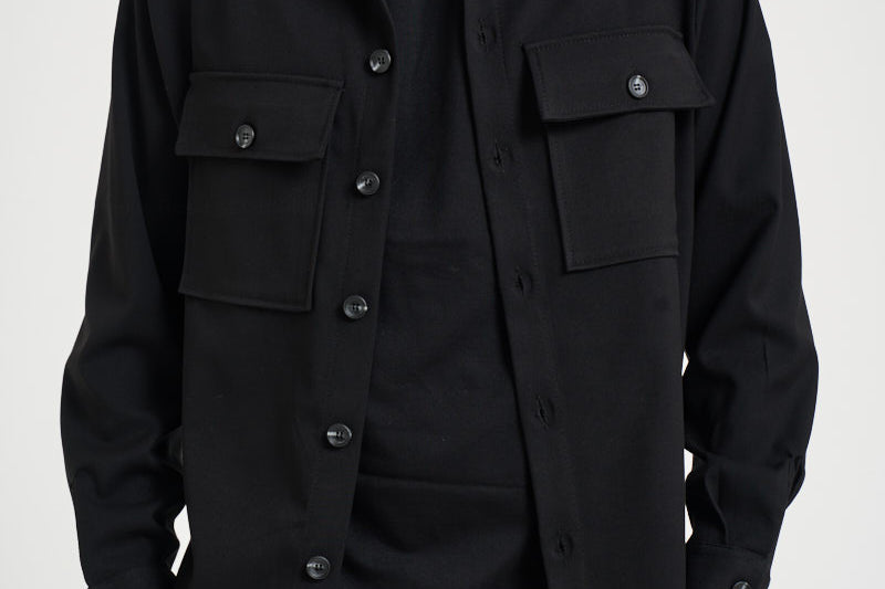 Camicia uomo con tasche a patta nera C1I9MBV NERO IMPERIAL 