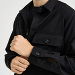 Camicia uomo con tasche a patta nera C1I9MBV NERO IMPERIAL 